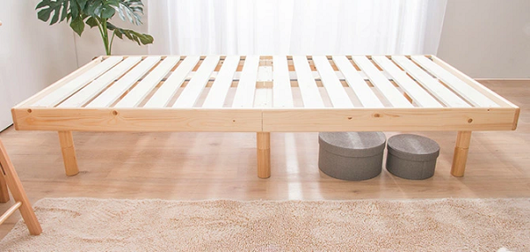 一人暮らしに必要な物　敷布団対応 天然木フレーム高さ3段階すのこベッドの商品説明画像3枚目