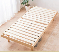 一人暮らしに必要な物　敷布団対応 シングルベッド 敷布団対応 高さ3段階すのこベッドの商品画像