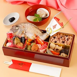 おすすめのお食い初め料理セット お食い初め セット 鯛 料理 (男の子用：朱) (小)焼鯛付約250g 百日祝い 博多久松の画像