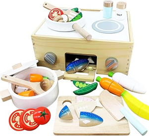 クリスマスのおもちゃ: 2~3歳向け 人気ランキング2位 木製ままごとキッチンセットの商品画像